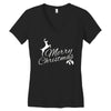 merry christmas flower Women's V-Neck T-Shirt