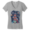 reading rocket ship Women's V-Neck T-Shirt