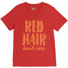 red hair dont care V-Neck Tee