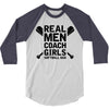 Real Men Coach Girls Softball Dad 3/4 Sleeve Shirt