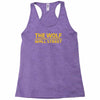 the wolf of wall str Racerback Tank