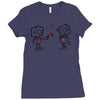 cute love robots Ladies Fitted T-Shirt