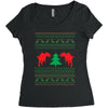 ugly sweater dinosour Women's Triblend Scoop T-shirt