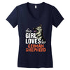 This Girl Loves Her German Shepherd Women's V-Neck T-Shirt