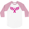 breast cancer ribbon with wing 3/4 Sleeve Shirt