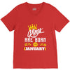 Kings Are Born In January V-Neck Tee