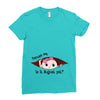 August Peeking Out Baby Girl Ladies Fitted T-Shirt