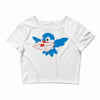 un oiseau et sa declaration d'amour Crop Top