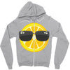 Lemon with Glasses Zipper Hoodie