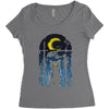moon visitor Women's Triblend Scoop T-shirt
