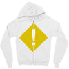 warning Zipper Hoodie