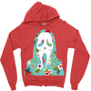 scream floral Zipper Hoodie