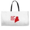 funny maine state Weekender Totes