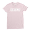 samcro funny retro biker gang sons fancy dress anarchy vintage Ladies Fitted T-Shirt