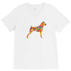 boxer flower V-Neck Tee
