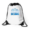 i'd rather be skiing Drawstring Bags