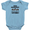 never underestimate an old man who was born in september Baby Onesie