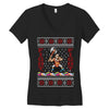 ugly sweater fight christmas t shirts Women's V-Neck T-Shirt