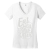 eat well travel often Women's V-Neck T-Shirt