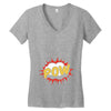 POW! Funny Explosion Cartoon Women's V-Neck T-Shirt