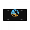 beach surfer silhouette birds sand waves palm License Plate