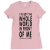 official t shirt red sleeping with sirens whole world lyrics all sizes Ladies Fitted T-Shirt