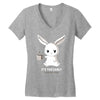 too early (black) Women's V-Neck T-Shirt
