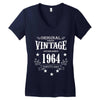 original parts vintage established 1964 perfectly aged Women's V-Neck T-Shirt