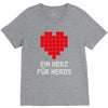 nerd shirt design  herz f&uuml;r nerds computer gaming fun big bang minecr V-Neck Tee