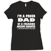 i'm a proud dad of a freaking awesome daughter Ladies Fitted T-Shirt