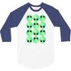 sad alien and daisy nineties grunge pattern 3/4 Sleeve Shirt