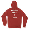 weekends coffe and dogs white back Unisex Hoodie
