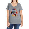 American Flag Q Fire Ladies Curvy T-Shirt