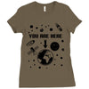 you are here outer space Ladies Fitted T-Shirt