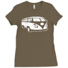 camper van funny mens campervan cotton Ladies Fitted T-Shirt