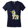 Robotic Baby Unicorn Women's V-Neck T-Shirt