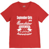 september girls are sunshine mixed with a little hurricane V-Neck Tee