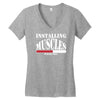 funny installing muscles, ideal gift, birthday present Women's V-Neck T-Shirt