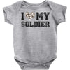 i love my soldier hunter camouflage Baby Bodysuit