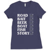 road bait beer boat fish story Ladies Fitted T-Shirt