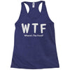 wtf where's the food Racerback Tank