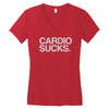 cardio sucks   exercise running gym training workout fitness trainer t Women's V-Neck T-Shirt