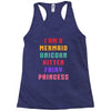 i am a mermaid unicorn kitten fairy princess Racerback Tank