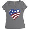 disstressed america flag heart Women's Triblend Scoop T-shirt