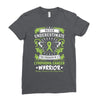 Never Underestimate The Strength Of A Lymphoma Cancer Warrior Ladies Fitted T-Shirt