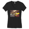 dinosaur in newyork Women's V-Neck T-Shirt