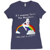 ls mug eat rainbow eat les Ladies Fitted T-Shirt