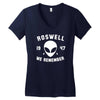 roswell 1947 we remember alien Women's V-Neck T-Shirt