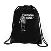 wanna bone Drawstring Bags