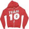 team 10  silver Zipper Hoodie
